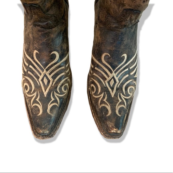 Corral Distressed Short Top Cowboy Boots - Picture 4 of 7